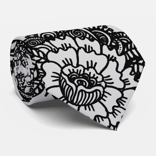 Pfingstrosentätowierung Krawatte (Gerollt)