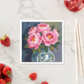 Pfingstrosenvase | Pfingstrosen Wasserfarbe Rosa B Serviette (Beispiel)