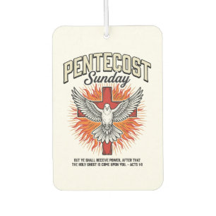 Pfingstsonntag Taube Kreuz Vintage-Shirt Autolufterfrischer