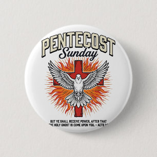 Pfingstsonntag Taube Kreuz Vintage-Shirt Button