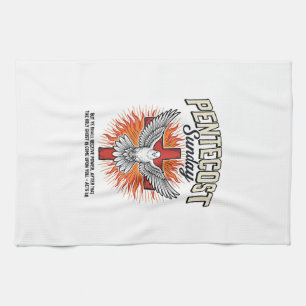 Pfingstsonntag Taube Kreuz Vintage-Shirt Geschirrtuch