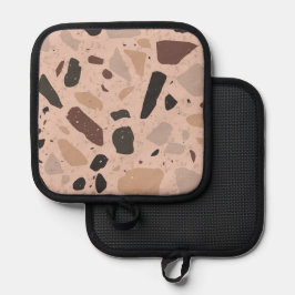 Pfirsich-Abstrakt-Quadrat-Topflappen Topflappen