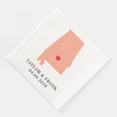 Pfirsich Alabama Hochzeit Serviette (Ecke)