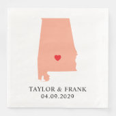 Pfirsich Alabama Hochzeit Serviette (Vorderseite)