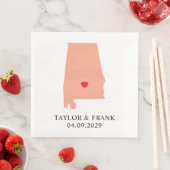 Pfirsich Alabama Hochzeit Serviette (Beispiel)
