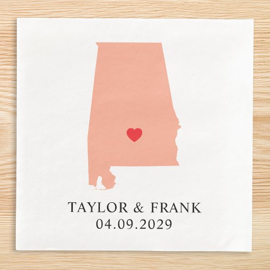 Pfirsich Alabama Hochzeit Serviette
