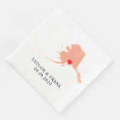Pfirsich-Alaska-Hochzeit Serviette (Ecke)