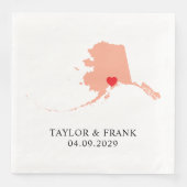 Pfirsich-Alaska-Hochzeit Serviette (Vorderseite)