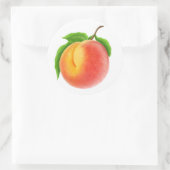 Pfirsich an einer Zweigstelle Runder Aufkleber (Tasche)