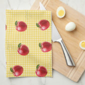 Pfirsich Apfel Gingham Geschirrtuch (Viertel Falte)