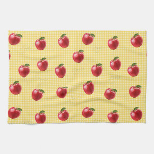 Pfirsich Apfel Gingham Geschirrtuch