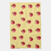 Pfirsich Apfel Gingham Geschirrtuch (Vertikal)