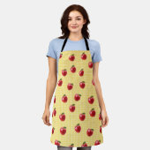 Pfirsich Apfel Gingham Schürze (Getragen)