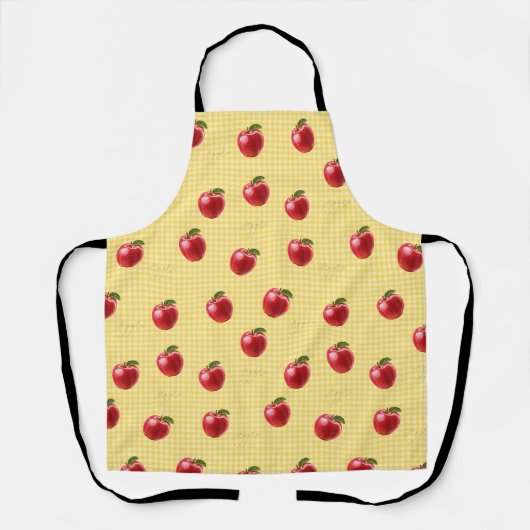Pfirsich Apfel Gingham Schürze (Vorderseite)