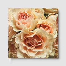 Pfirsich-Aprikosen-Rosen-Bouquet-Hochzeitsgästebuc