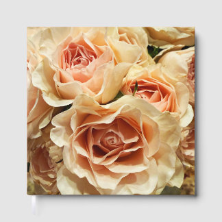 Pfirsich-Aprikosen-Rosen-Bouquet-Hochzeitsgästebuc Gästebuch