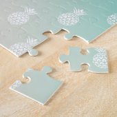 Pfirsich Aqua Gefärbte Krawatte Tropische Ananas Puzzle (Seite)