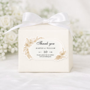 Pfirsich-Aquarell-Blumen Dankeschön-Hochzeitsaufkl Aufkleber