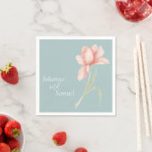 Pfirsich-Aquarell-Blumen Serviette (Beispiel)