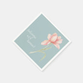 Pfirsich-Aquarell-Blumen Serviette (Ecke)