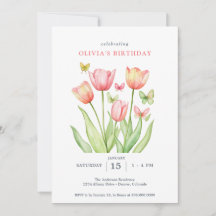 Pfirsich-Aquarell-Tulpen Floral 