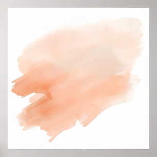 Pfirsich-Aquarell-Wash-Poster   Weiche abstrakte W Poster