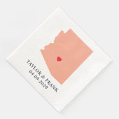 Pfirsich Arizona Hochzeit Serviette (Ecke)