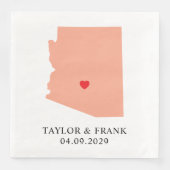 Pfirsich Arizona Hochzeit Serviette (Vorderseite)