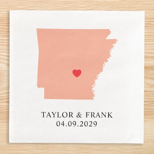 Pfirsich Arkansas Hochzeit Serviette