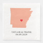Pfirsich Arkansas Hochzeit Serviette (Vorderseite)