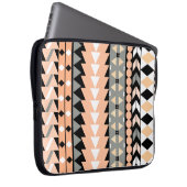 Pfirsich-Azteke-Schwarzes Laptopschutzhülle (Vorne Rechts)