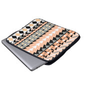 Pfirsich-Azteke-Schwarzes Laptopschutzhülle (Vorne Knopf)