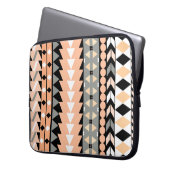 Pfirsich-Azteke-Schwarzes Laptopschutzhülle (Vorderseite Links)
