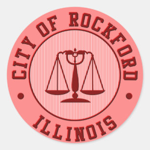 Pfirsich-Baseballteam KRW Rockford Runder Aufkleber