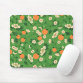 Pfirsich-Baum auf grünem Hintergrund Mousepad (Mit Mouse)