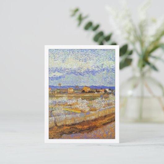 Pfirsich-Bäume in der Blüte durch Van Gogh Postkarte (Stehend Vorderseite)