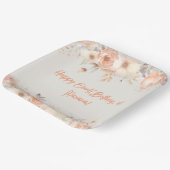 Pfirsich-Beige-Blumen-Blumenparty Pappteller (Gewinkelt)
