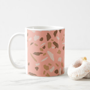 Pfirsich Beige Braun Terrazzo Marmormuster  Kaffeetasse