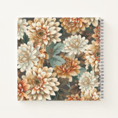 Pfirsich-Beige-Chrysanthemen-Blumen-Spiral-Notizbu Notizblock (Rückseite)
