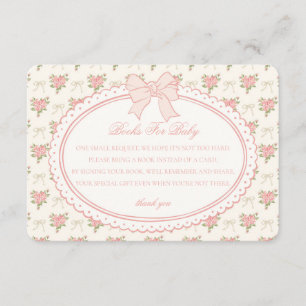 Pfirsich Beige Vintage Floral Bücher für Baby Einl Begleitkarte