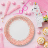 Pfirsich beleuchtet Hochzeits-Spitze _M-L Pappteller (Party)