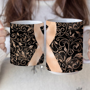 Pfirsich-Bewusstseins-Schleifen-Tassendesign Kaffeetasse