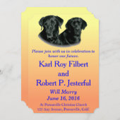 Pfirsich bis hellgelbes Labrador Einladung (Vorne/Hinten)