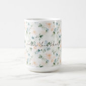 Pfirsich Blaue Blumen   Kaffeetasse (Mittel)