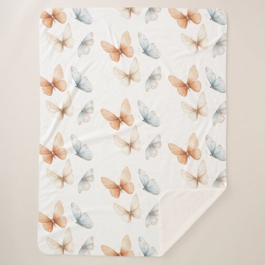 Pfirsich Blaue Schmetterlinge  Sherpadecke (Vorderseite)