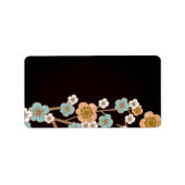 Pfirsich-blaues Sakura-Etikett Adressaufkleber (Vorne)