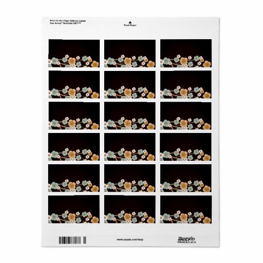 Pfirsich-blaues Sakura-Etikett Adressaufkleber (Vorne)