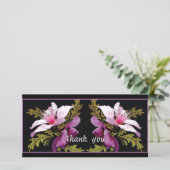 Pfirsich-   Blumen danken Ihnen Fotokarte Dankeskarte (Stehend Vorderseite)