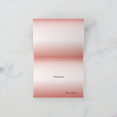 Pfirsich Blumen Herz Modern Dankeskarte (Innenseite)
