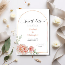 Pfirsich Blumen Roségold Bogen Hochzeit Termin mer